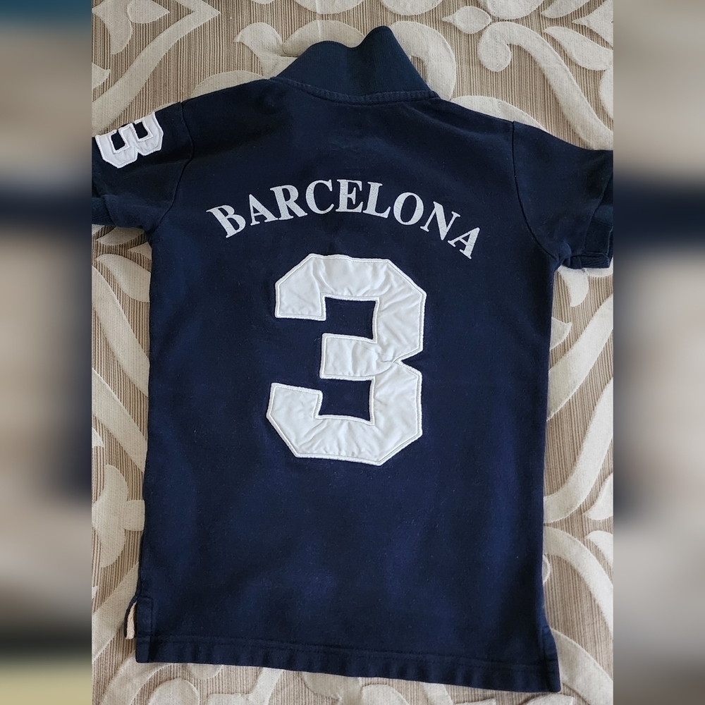 Barcelona 4 Years Old Kids Navy Polo Shirt - Picture 3 of 5